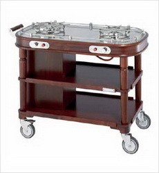 flambe trolley, 2 burners